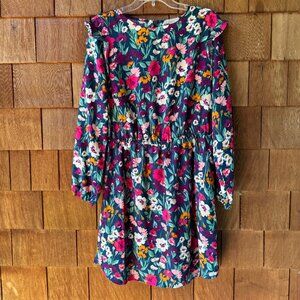 NWT Ann Taylor LOFT Floral Fit & Flare Long Sleeve Dress in Women's Large